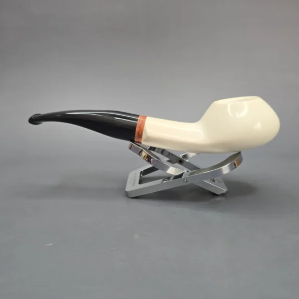 MBSD Meerschaum Deluxe Smooth Author Block Meerschaum Pipe, Briar-Mortise, New - Image 5