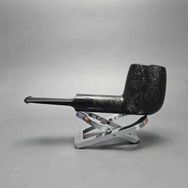 Buckeye Hand Made Black Sandblasted Billiard Briar Pipe, New - Image 4