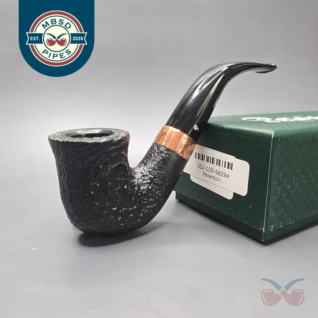 Petersons 2021 Christmas Pipe Original Sandblasted Calabash Estate Briar Pipe, Unsmoked