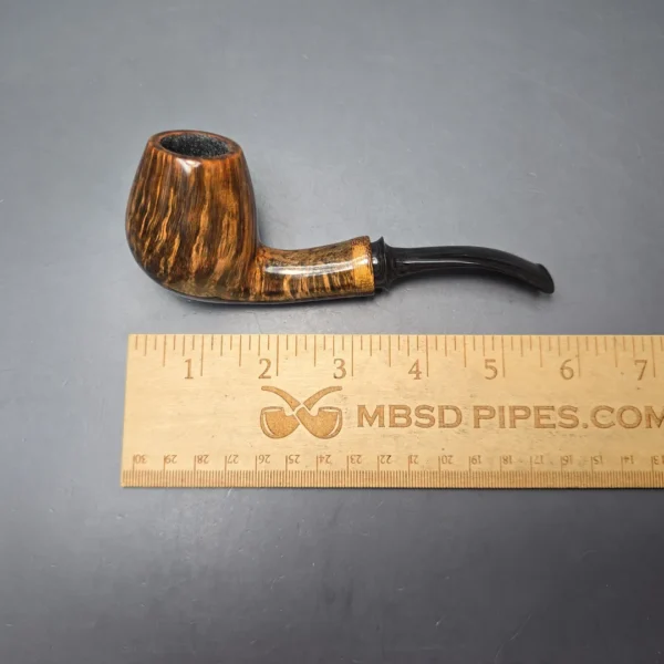 Papa Bear Pipes by Tim Beaumont Smooth Brandy w/ Lacewood Handmade Briar Pipe, New - Image 12