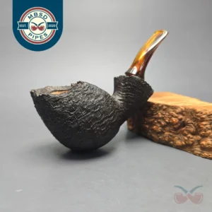 Peter Toth Black Sandblasted Blowfish Handmade Briar Pipe, New