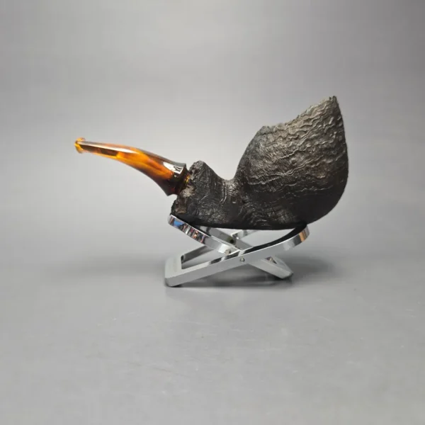 Peter Toth Black Sandblasted Blowfish Handmade Briar Pipe, New - Image 4