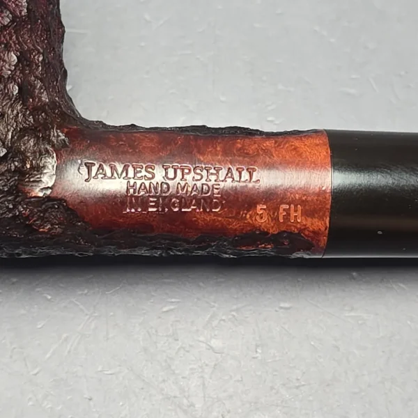 James Upshall Bark Group 5 Partially Rusticated Billiard Estate Briar Pipe, Unsmoked - Image 11