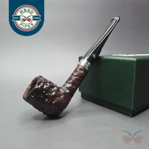 Peterson Cobble 15 Rusticated & Sandblasted Billiard w/ Silver Briar Pipe, New