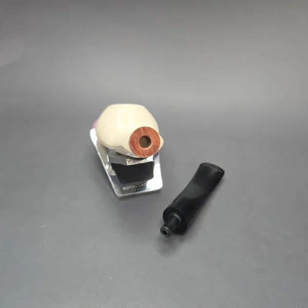 MBSD Meerschaum Deluxe Smooth Author Block Meerschaum Pipe, Briar-Mortise, New - Image 14