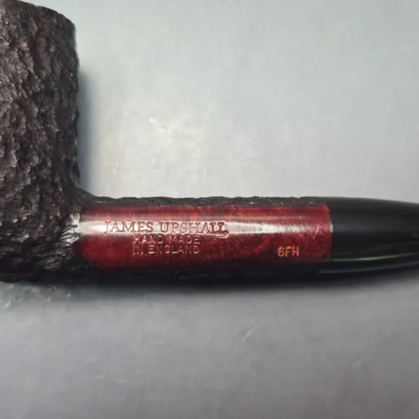 James Upshall Bark Group 6 Rusticated Billiard Estate Briar Pipe, Unsmoked - Image 10
