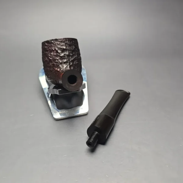 James Upshall Bark Group 5 Partially Rusticated Billiard Estate Briar Pipe, Unsmoked - Image 14