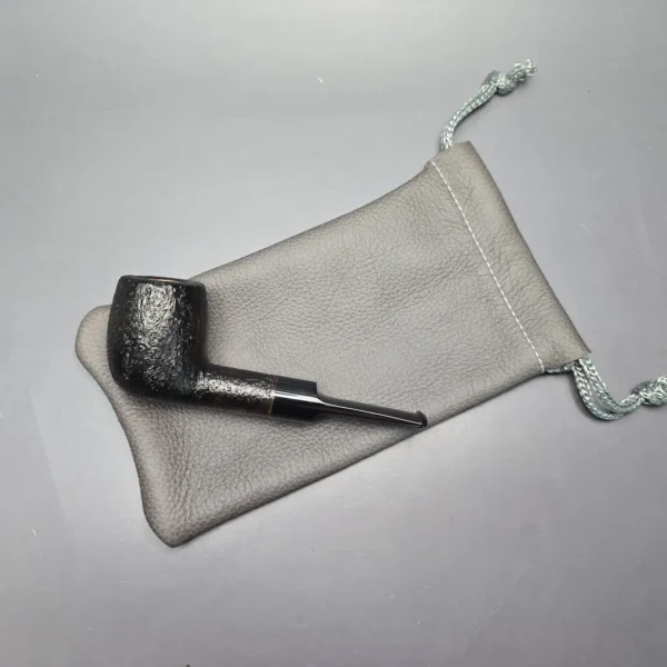 Buckeye Hand Made Black Sandblasted Billiard Briar Pipe, New - Image 14