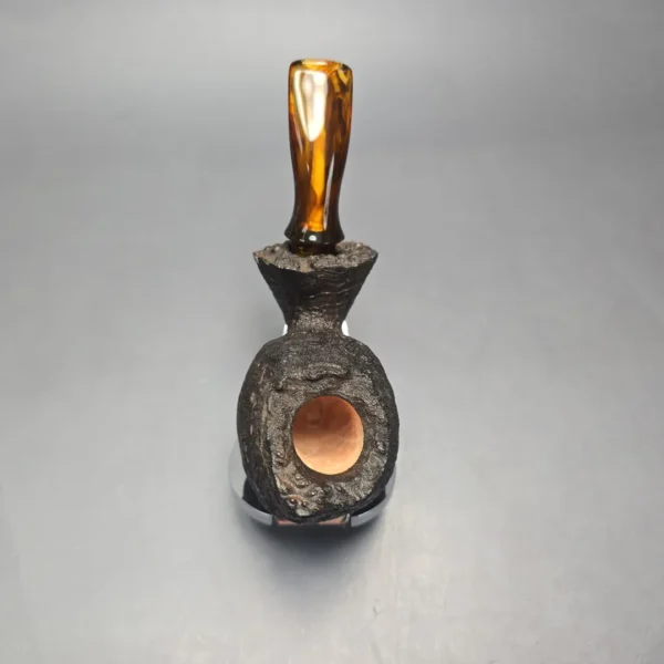 Peter Toth Black Sandblasted Blowfish Handmade Briar Pipe, New - Image 9