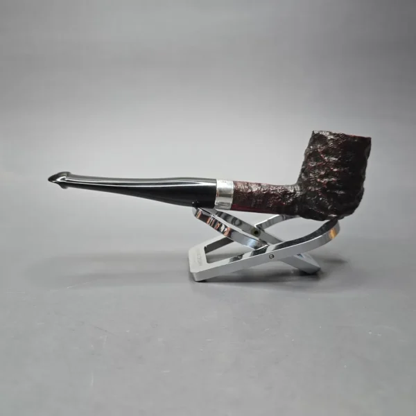 Peterson Cobble 15 Rusticated & Sandblasted Billiard w/ Silver Briar Pipe, New - Image 4