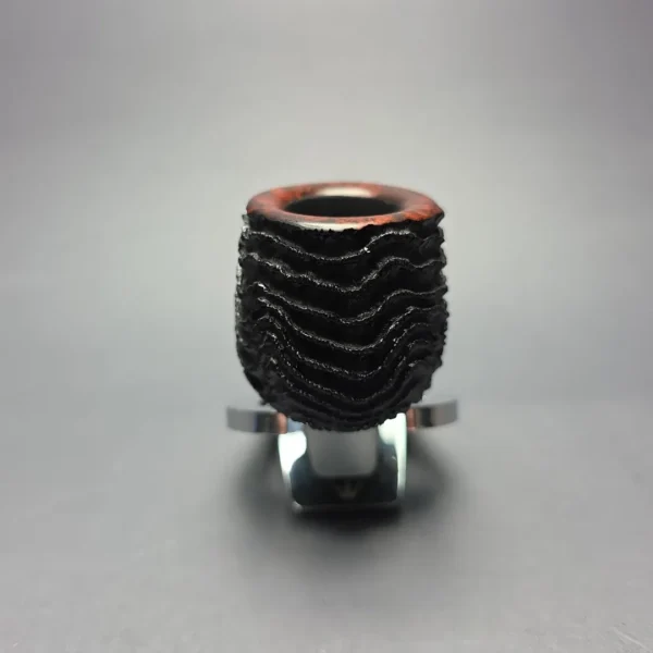 Walt Cannoy Cardinal House Morton Partially Rusticated Billiard w/ Silver Handmade Briar Pipe, New - Image 4
