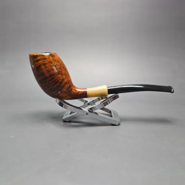MBSD Briars Modern Masters 3 Smooth Tulip w/ Faux Horn Handmade Briar Pipe, New - Image 3