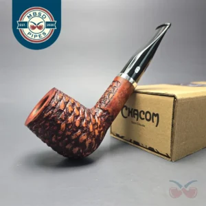 Chacom Rustic 1201 Rusticated Billiard Estate Briar Pipe, Unsmoked