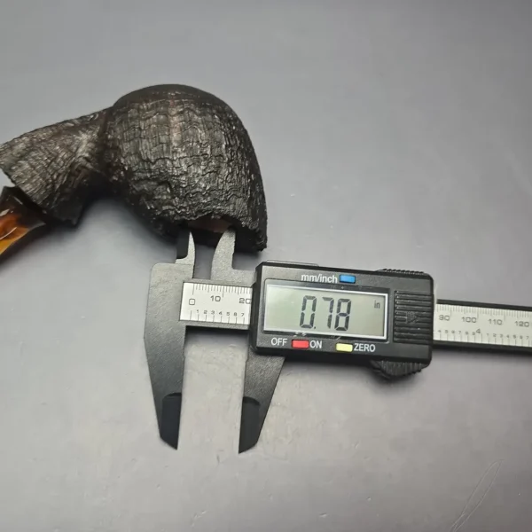 Peter Toth Black Sandblasted Blowfish Handmade Briar Pipe, New - Image 12