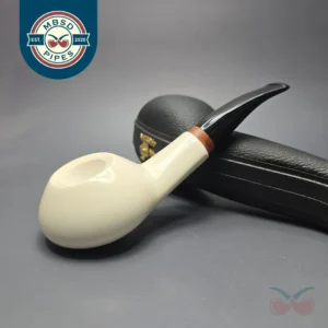 MBSD Meerschaum Deluxe Block Meerschaum Pipe, Briar-Mortise, New