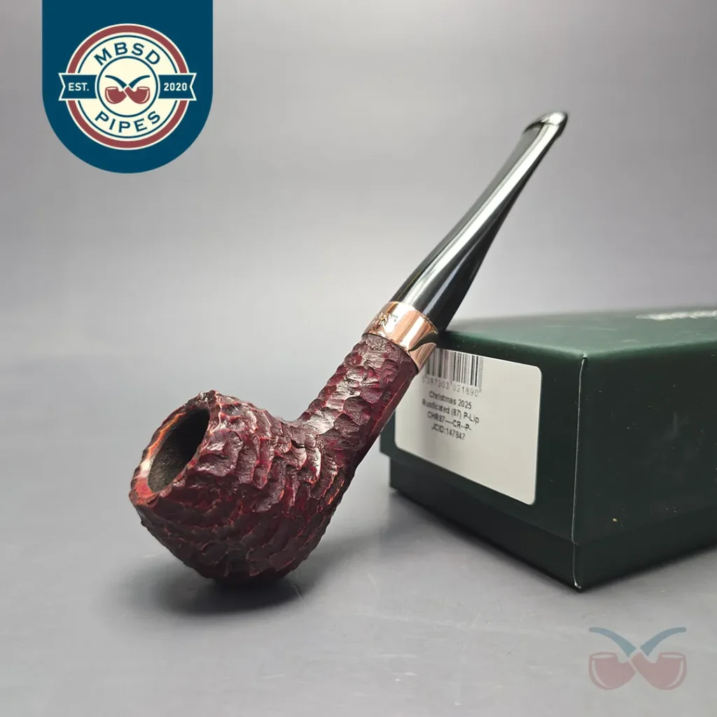 Peterson 2025 Christmas Pipe 87 Rusticated Apple with Copper (Unsmoked Estate)