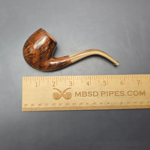 Viprati 1 Clover Smooth Bent Billiard Estate Briar Pipe, Unsmoked - Image 14
