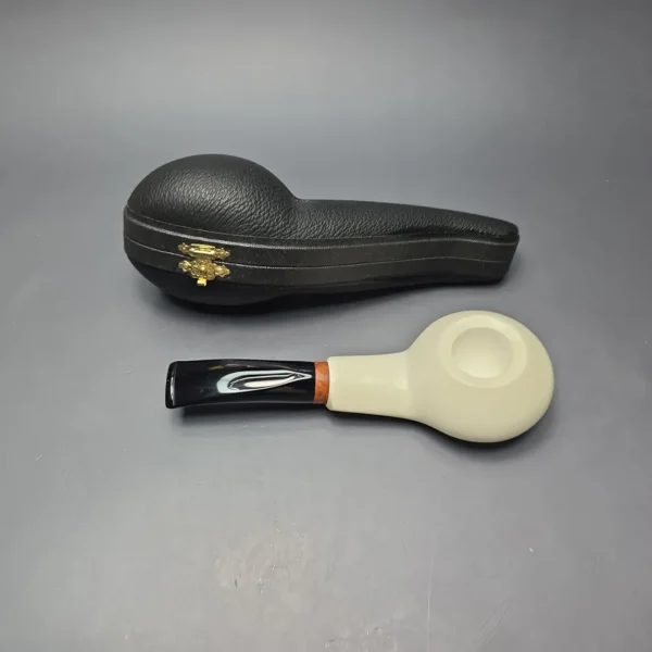 MBSD Meerschaum Deluxe Block Meerschaum Pipe, Briar-Mortise, New - Image 3