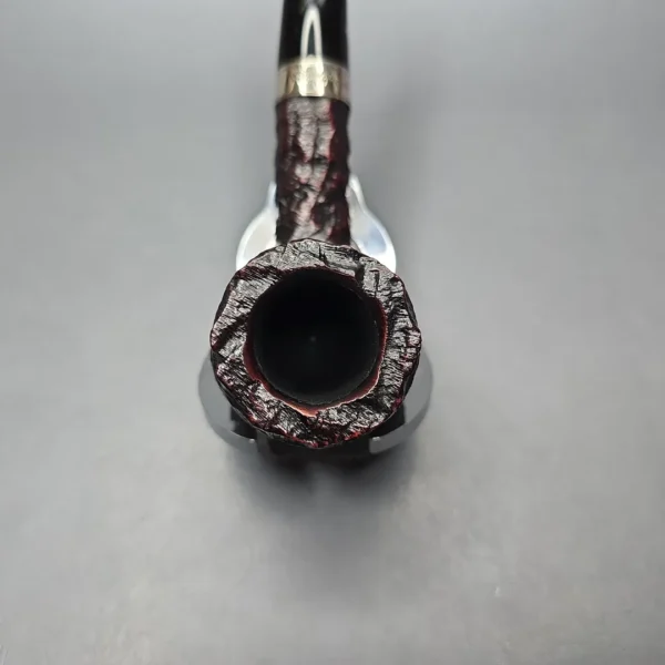 Peterson Cobble 107 Rusticated & Sandblasted Billiard w/ Silver Briar Pipe, New - Image 7