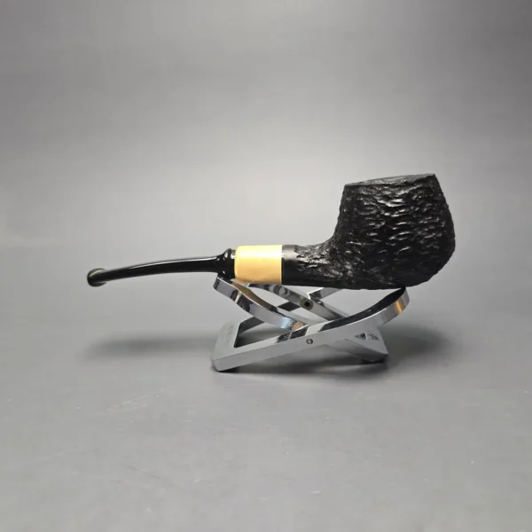 MBSD Briars by Piero Vitale Black Rusticated Author w/ Boxwood, Briar Pipe, New - Image 4