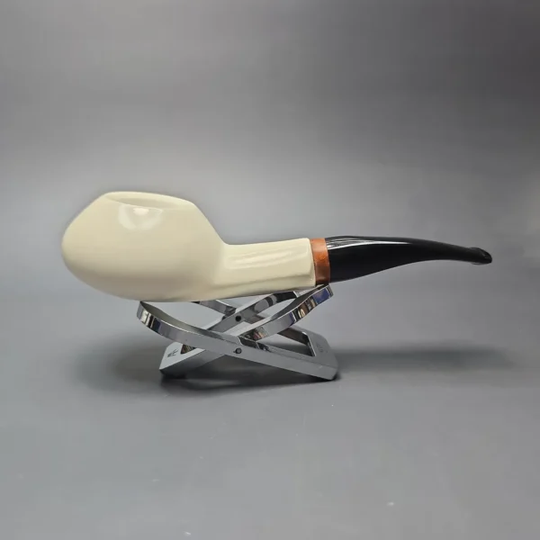 MBSD Meerschaum Deluxe Block Meerschaum Pipe, Briar-Mortise, New - Image 4