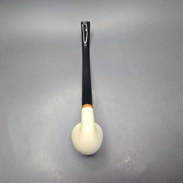 MBSD Meerschaum Deluxe Smooth Churchwarden Block Meerschaum Pipe, Briar-Mortise, New - Image 10