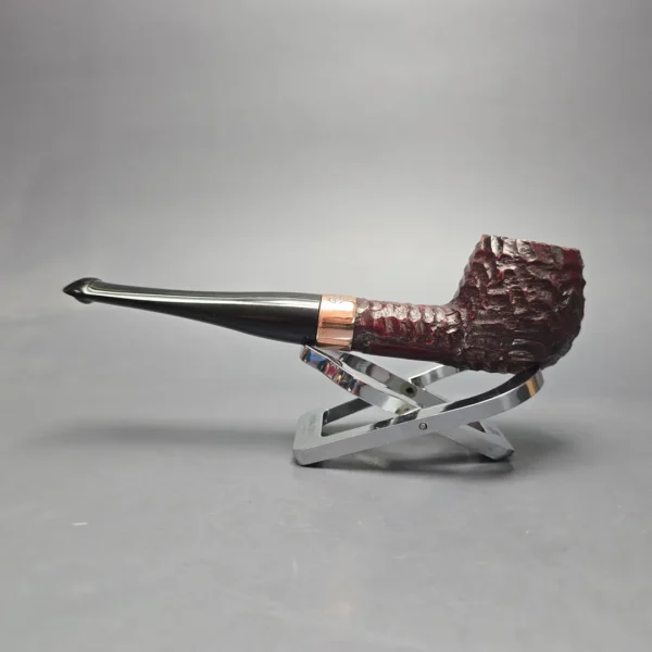 Peterson 2025 Christmas Pipe 87 Rusticated Apple with Copper (Unsmoked Estate) - Image 4