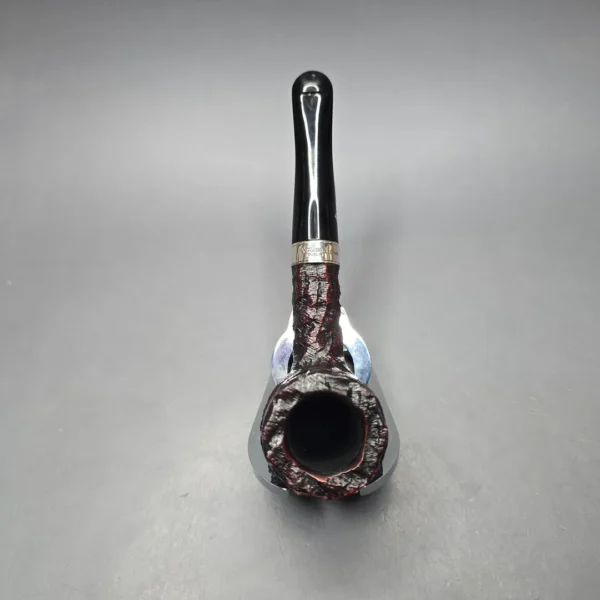 Peterson Cobble 107 Rusticated & Sandblasted Billiard w/ Silver Briar Pipe, New - Image 9