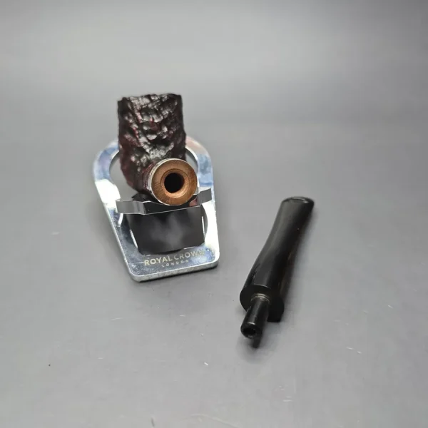 Peterson Cobble 15 Rusticated & Sandblasted Billiard w/ Silver Briar Pipe, New - Image 13