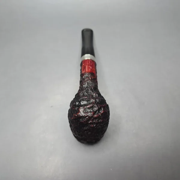 Peterson Cobble 107 Rusticated & Sandblasted Billiard w/ Silver Briar Pipe, New - Image 10