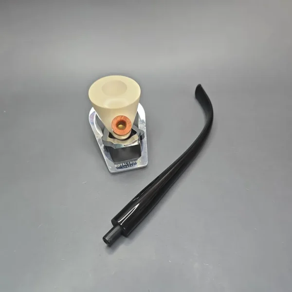 MBSD Meerschaum Deluxe Smooth Churchwarden Block Meerschaum Pipe, Briar-Mortise, New - Image 13