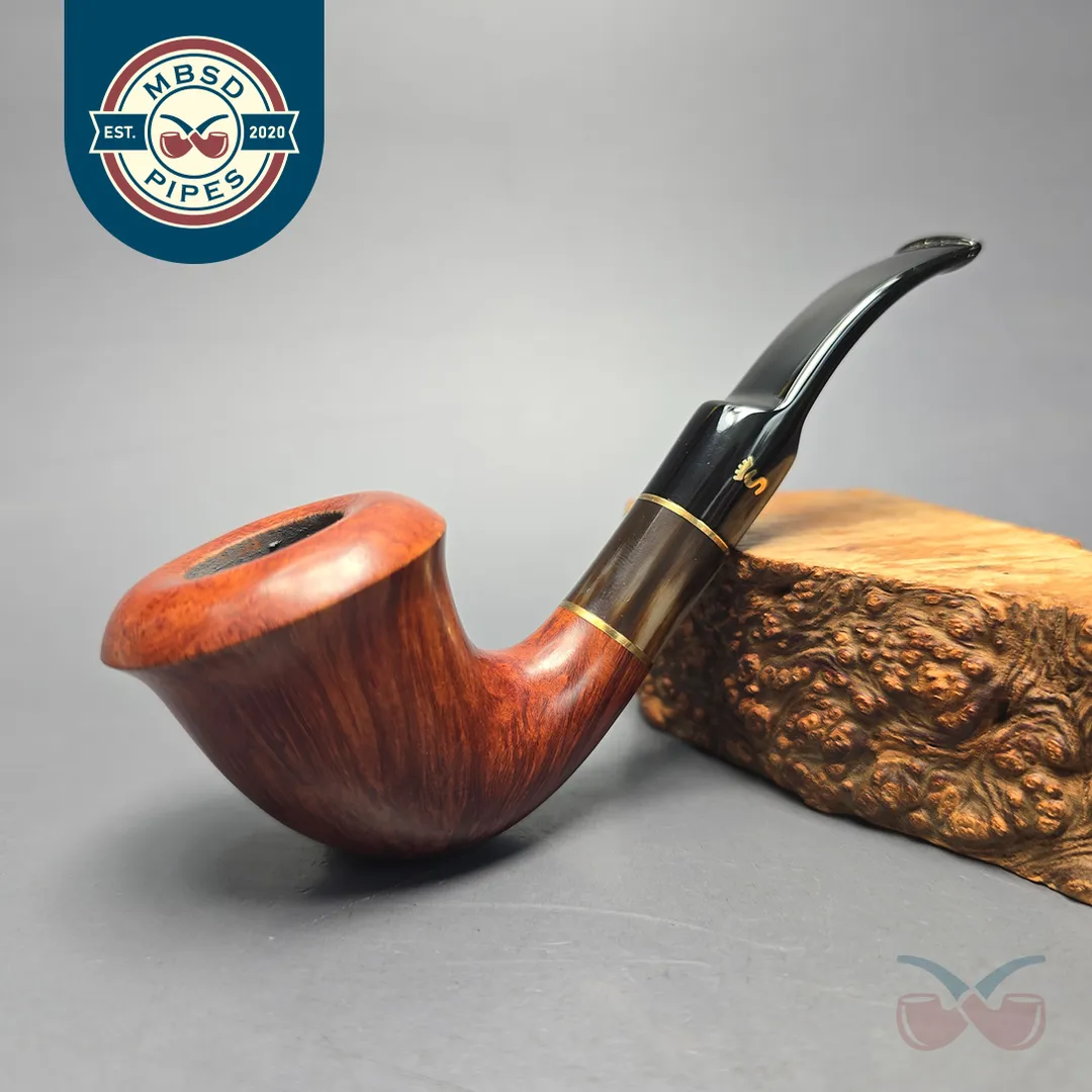 Stanwell (c.1980s-90s) Brazilia Smooth Calabash w/ Horn Estate Briar Pipe, Danish Estates