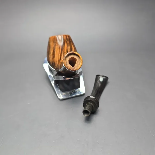 Papa Bear Pipes by Tim Beaumont Smooth Brandy w/ Lacewood Handmade Briar Pipe, New - Image 14
