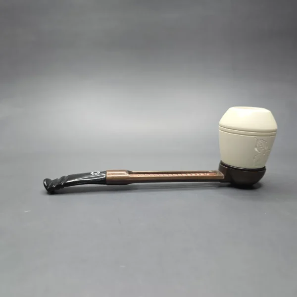 Falcon Extra Curved Dental w/ MBSD Meerschaum Rhodesian Block Meerschaum Bowl Pipe, New - Image 4