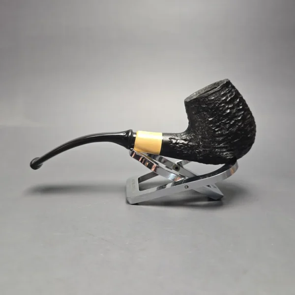 MBSD Briars by Piero Vitale Black Rusticated Brandy w/ Boxwood, Briar Pipe, New - Image 4