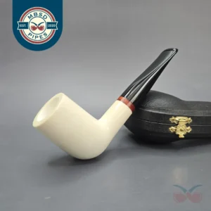 MBSD Meerschaum Deluxe Smooth Stack Billiard Block Meerschaum Pipe, Briar-Mortise, New