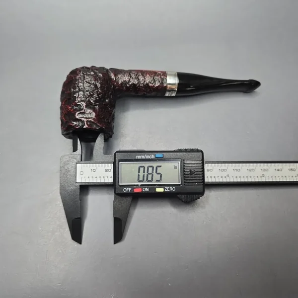 Peterson Cobble 107 Rusticated & Sandblasted Billiard w/ Silver Briar Pipe, New - Image 13