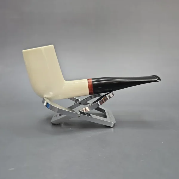 MBSD Meerschaum Deluxe Smooth Stack Billiard Block Meerschaum Pipe, Briar-Mortise, New - Image 3