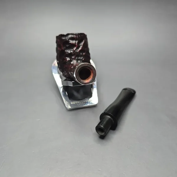 Peterson Cobble 107 Rusticated & Sandblasted Billiard w/ Silver Briar Pipe, New - Image 14