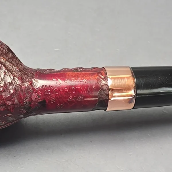 Peterson 2025 Christmas Pipe 87 Rusticated Apple with Copper (Unsmoked Estate) - Image 10