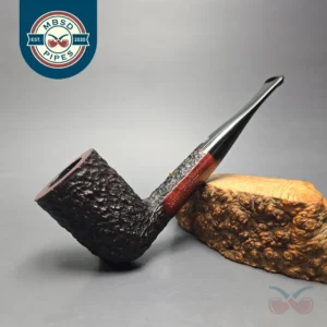 James Upshall Bark EXL Partially Rusticated Stack Billiard Estate Briar Pipe, Unsmoked