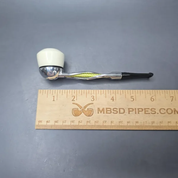 Falcon Shillelagh Green w/ MBSD Meerschaum Dublin Block Meerschaum Bowl Pipe, New - Image 11