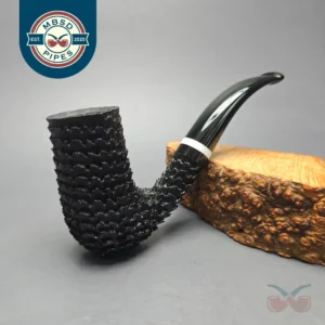 Eclesias Pipes "Dragon Scale" Sandblasted Bent Stack Handmade Briar Pipe, New