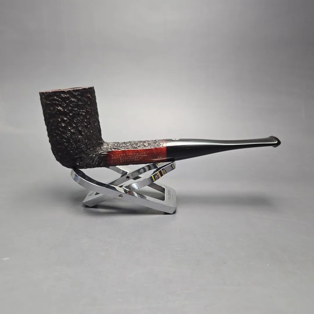 James Upshall Bark EXL Partially Rusticated Stack Billiard Estate Briar Pipe, Unsmoked - Image 2