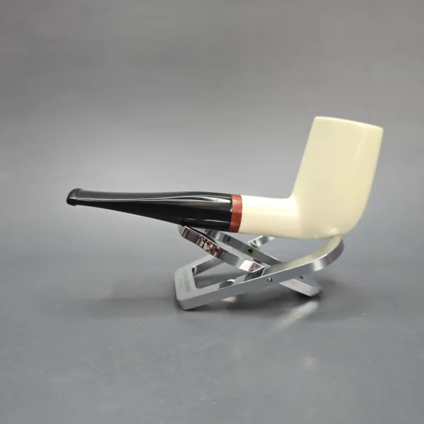 MBSD Meerschaum Deluxe Smooth Stack Billiard Block Meerschaum Pipe, Briar-Mortise, New - Image 5
