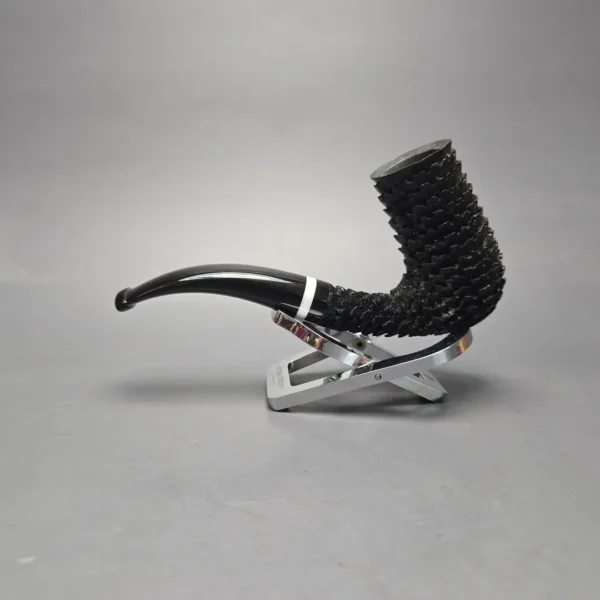 Eclesias Pipes "Dragon Scale" Sandblasted Bent Stack Handmade Briar Pipe, New - Image 4