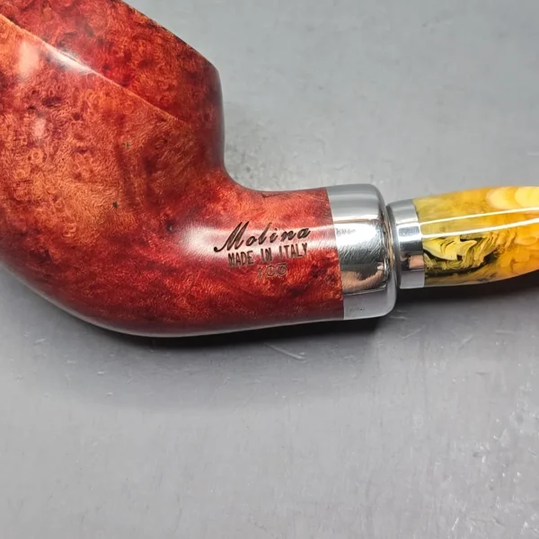 Molina Ambra 103 Smooth Rhodesian Briar Pipe, New, 9mm - Image 10