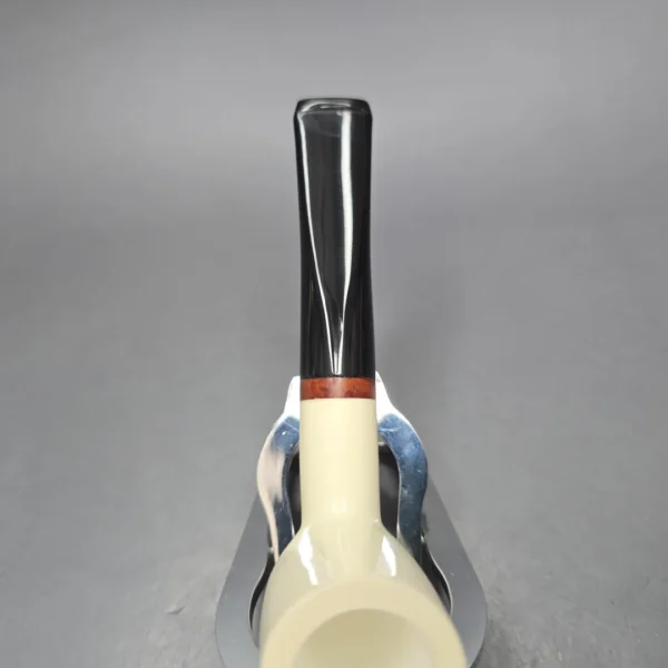 MBSD Meerschaum Deluxe Smooth Stack Billiard Block Meerschaum Pipe, Briar-Mortise, New - Image 9