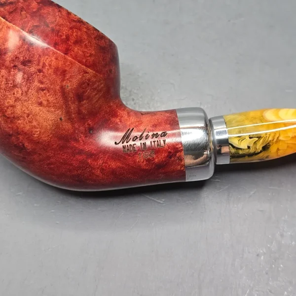Molina Ambra 103 Smooth Rhodesian Briar Pipe, New, 9mm - Image 11