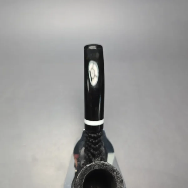 Eclesias Pipes "Dragon Scale" Sandblasted Bent Stack Handmade Briar Pipe, New - Image 7